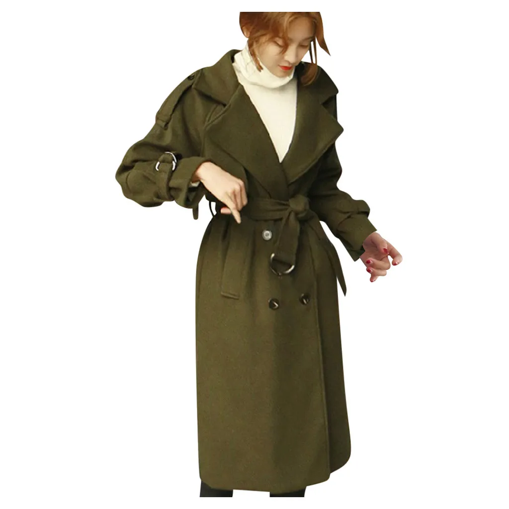 Abrigos mujer invierno зимнее женское пальто с квадратным воротником, прямое шерстяное Женское пальто средней длины на коленях, Тренч, шерстяное пальто для женщин