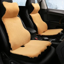 1 шт. плюшевый подголовник автомобиля подушка для шеи memory foam поясничная поддержка в автомобильных чехлах для сидений набор зимних автомобильных подушек аксессуары