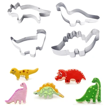 

4Pcs/Set Stainless Steel Dinosaur Animal Fondant Cake Cookie Biscuit Cutter Decorating Mould Pastry Baking Tools