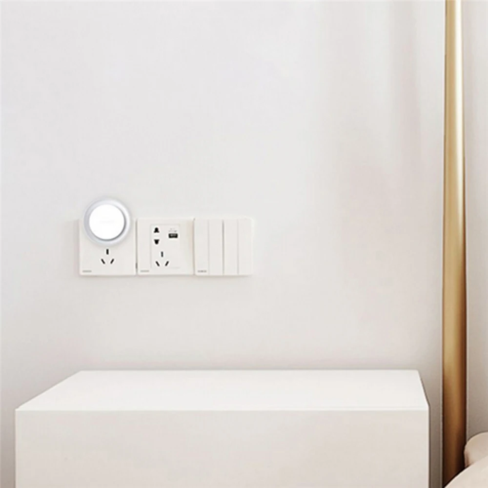 Светодиодный ночник Xiaomi mijia Yeelight, круглый СВЕТОДИОДНЫЙ Датчик управления светом, настенный светильник AC220V, аварийный светильник для спальни, прихожей, дома
