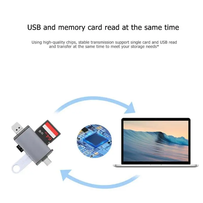 Горячая кард-ридер Классический Тонкий 6 в 1 OTG TF кард-ридер USB Micro usb type-C адаптер для компьютера телефона