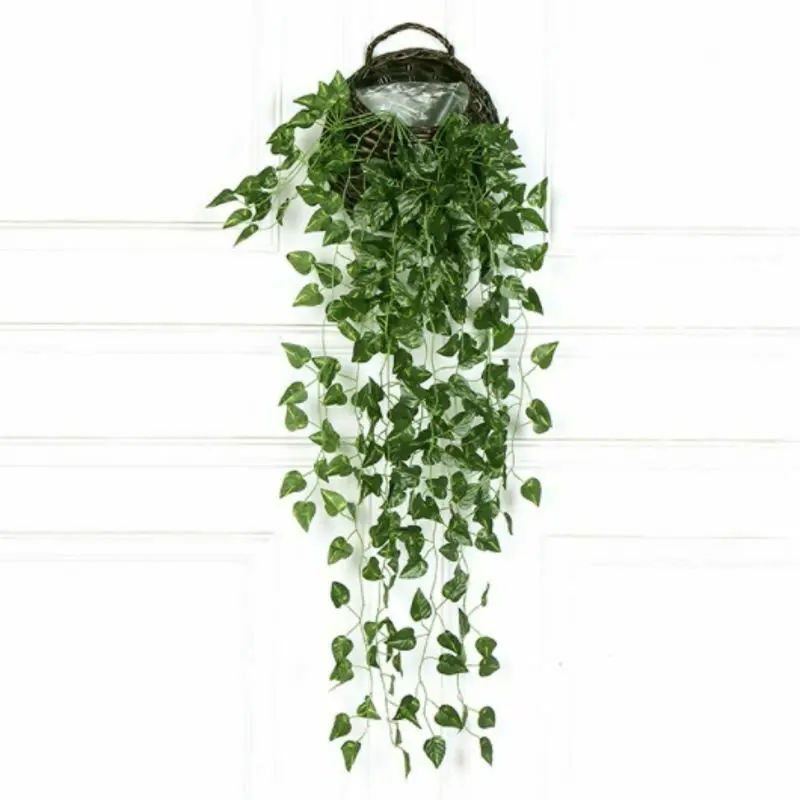 B-искусственные растения, ненастоящие криперы Scindapsus, листья лотоса, лоза, арбуз, подвесная Гирлянда для дома, свадьбы, настенные вечерние украшения
