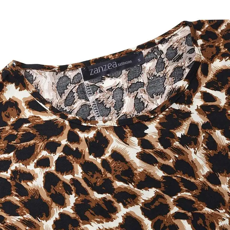 ZANZEA плюс размер осеннее летнее платье женское винтажное леопардовое платье с круглым вырезом 3/4 рукав сексуальный длинный макси платья Vestido Сарафан