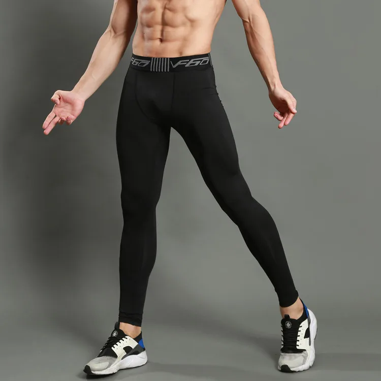 

Sports Tight Leggings Fitness Running Training Trousers Elasticity Quick-Dry Breathable Pure Black Logo Customizable 202
