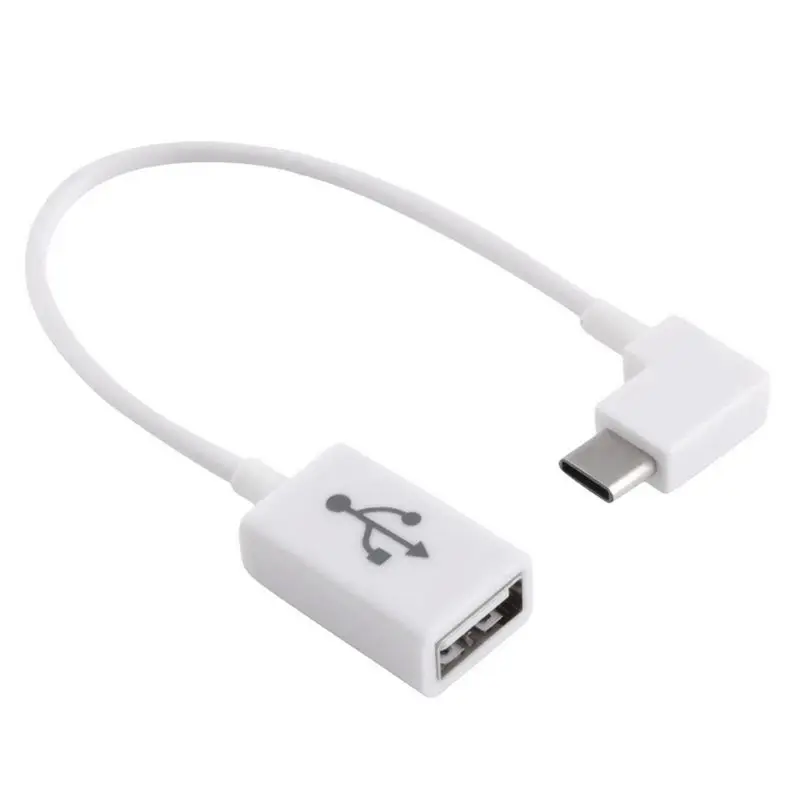 Угловой OTG кабель типа C, создание кабеля(1 упаковка) USB C Male to USB 2,0 A Female OTG(On-The-Go) кабель, 12 см/белый