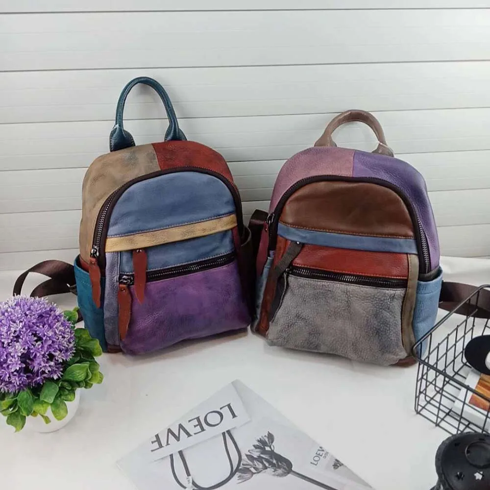 Lukegear натуральный кожаный рюкзак женский подлинный материал Рюкзак Винтажный Панк Рюкзак Винтажный прочный