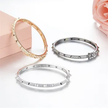 

Hot Famous brand jewelry spike bangle rivets bracelet monaco jewelry 925 stelring silver