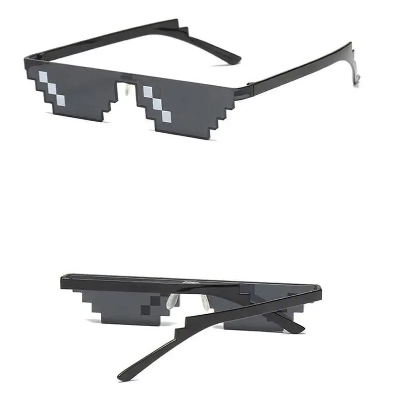 

Creative Mosaic Sunglasses Trick Toy Thug Life Glasses Deal With It Glasses Pixel Women Men Black Mosaic Sunglasses Funny Toy