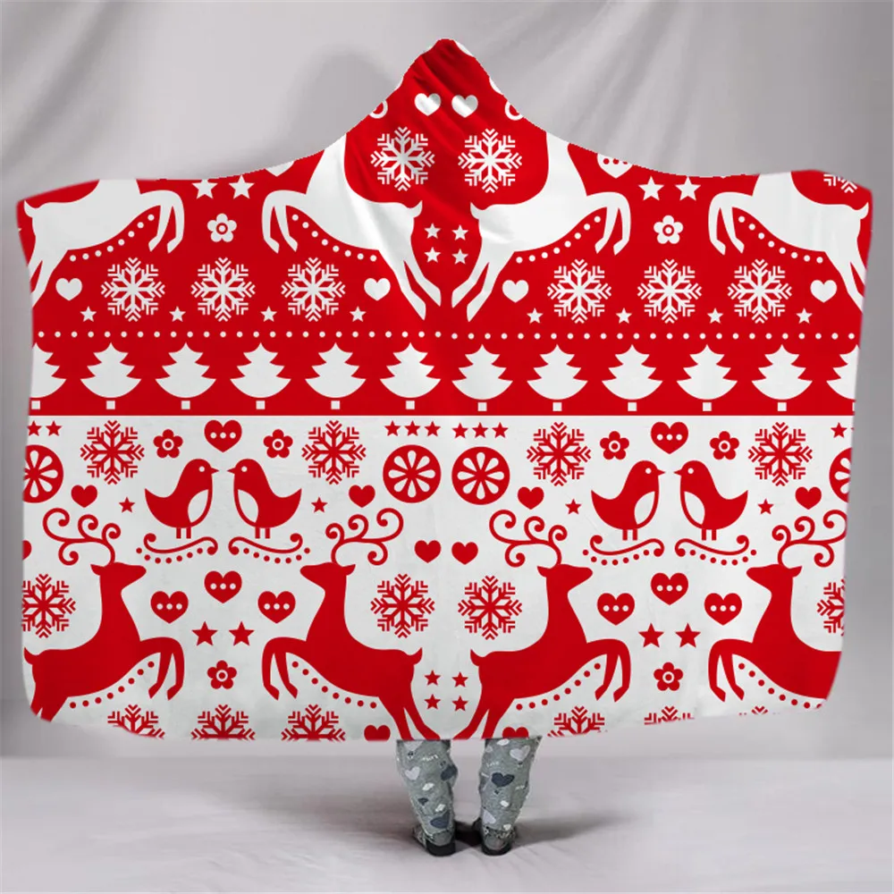 

Hooded Blanket for Kid Cartoon Double Thicken Winter Fleece Soft Blanket Magic Cloak Blanket Christmas Decorations for Home