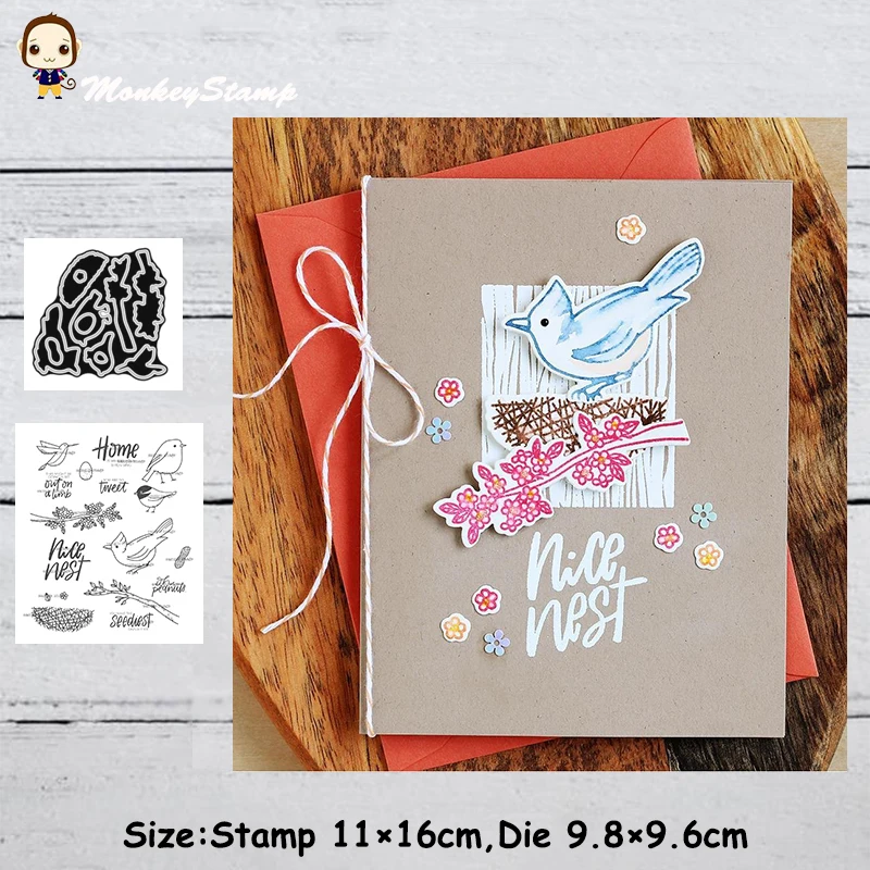 

Monkey Bird Branch Metal Cutting Dies and Stamps Stencil for DIY Scrapbooking photo album Embossing Decorative DIY Paper Cards