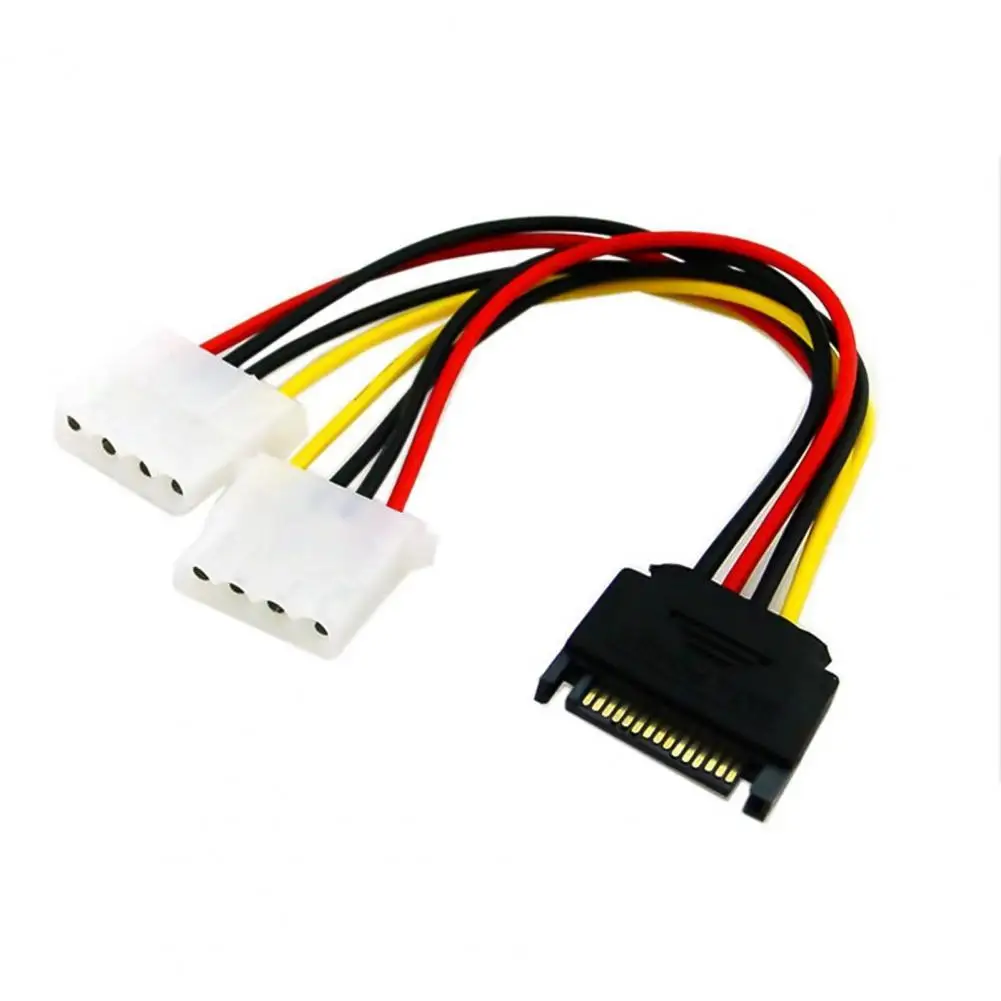 20 см Мощность Удлинительный кабель SATA 15pin Мужской к Molex IDE/SATA двойной большой 4pin