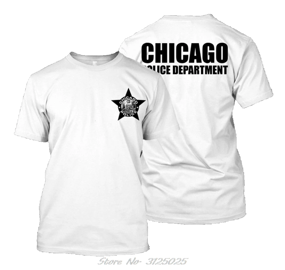 Дизайнерские мужские футболки, топы, летняя крутая забавная футболка, Отдел полиции Чикаго, Мужская футболка на заказ, футболка для фитнеса