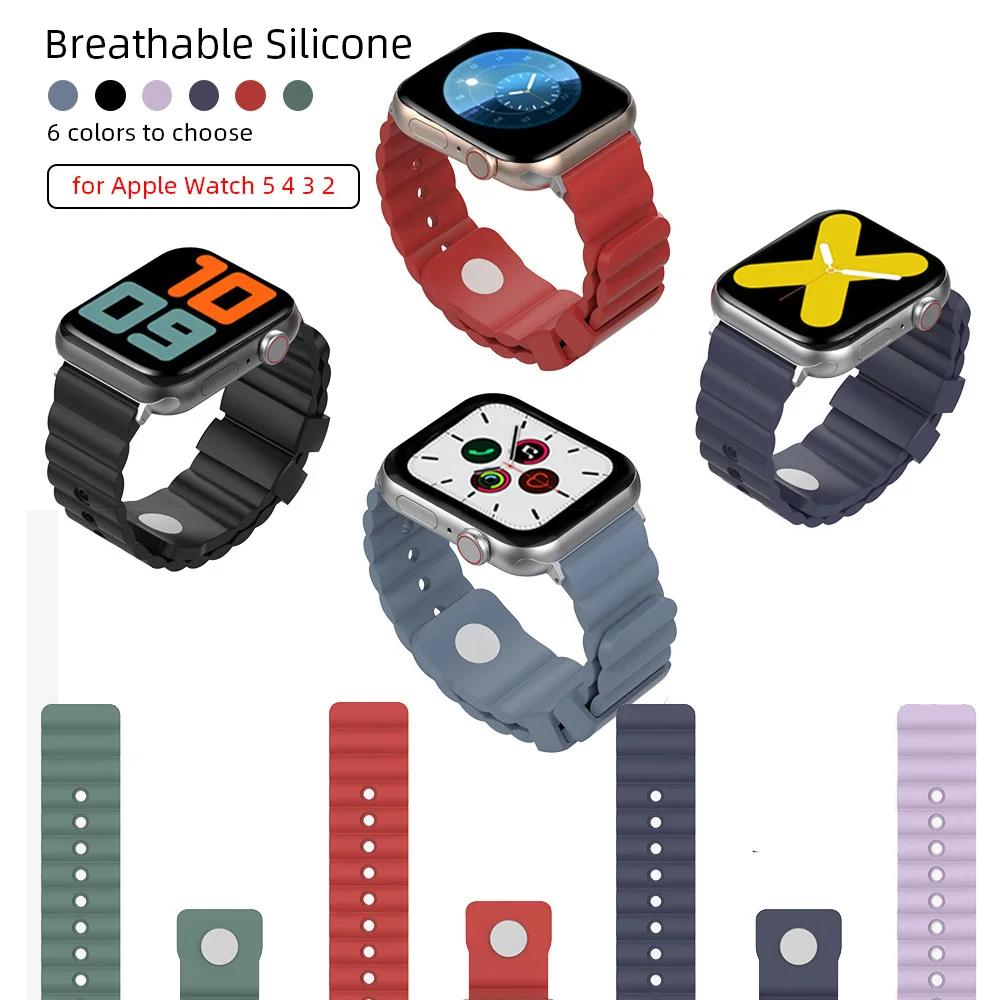 Силиконовые спортивные часы ремешок для Apple Watch серии 5 4 3 2 40 44 мм IWatch браслет 38 42