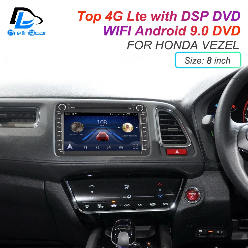 Android 9,0 DSP сабвуфер 4G Lte мультимедийный dvd-плеер для HONDA Vezel подголовник монитор Радио Стерео навигационная система
