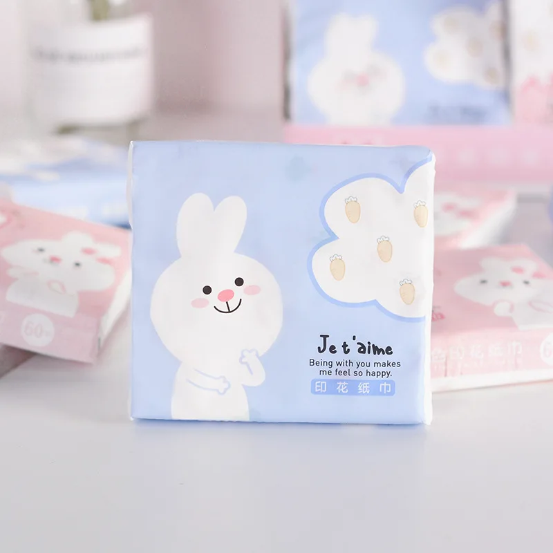 Кролик Цвет Kleenex носовой платок с принтом бумага портативная салфетка туалетная бумага маленькая мягкая гофрированная бумага смешанная партия