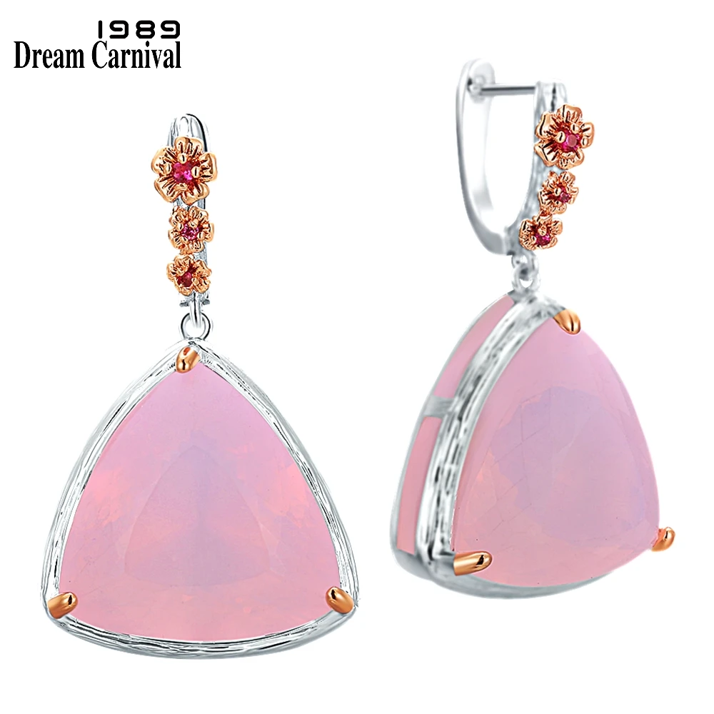 DreamCarnival pendientes barrocos mujer, joyería elegante de ópalo rosa, joyería de moda para fiesta, amor femenino, con forma de gota| AliExpress
