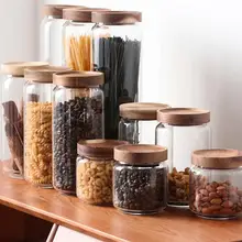 1 шт. прозрачный контейнер для зерна из боросиликатного стекла, герметичный контейнер для хранения еды для дома(400 мл/700 мл/1300 мл/1600 мл