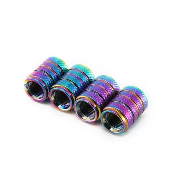 

Rainbow Color 3 Groove Aluminum Style Car Wheel Tire Valve Car Wheel Valve Cover Caps Covers Motorcycle Bike Car Tires Styling