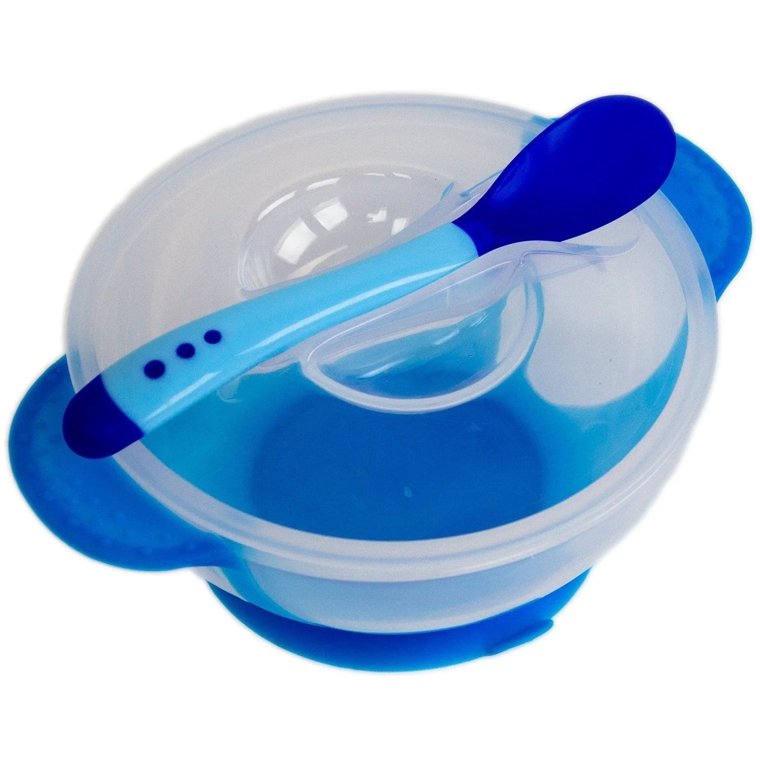 

1 Set 3x Baby Suction Bowl Temperature Colour Changing Spoon Feeding Tool Random Color Baby Feeding Plates and Bowls Pure Color
