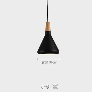 

Wood Pendant Light Restaurant Bar Bedside Kitchen Lamps Creative Pendant Lamp Japanese Minimalist Modern Nordic White Black Iron