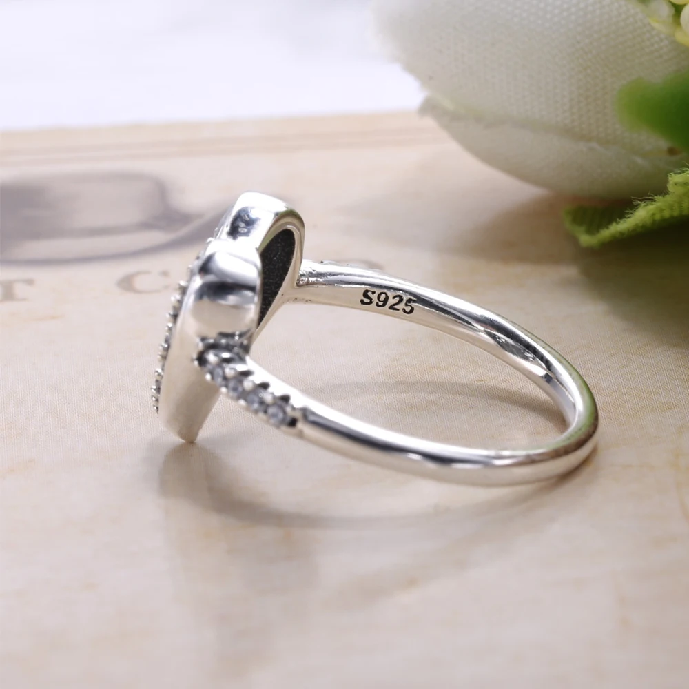 Женское кольцо из серебра 925 пробы с кристаллом|heart heart|ring heartheart crystal ring |