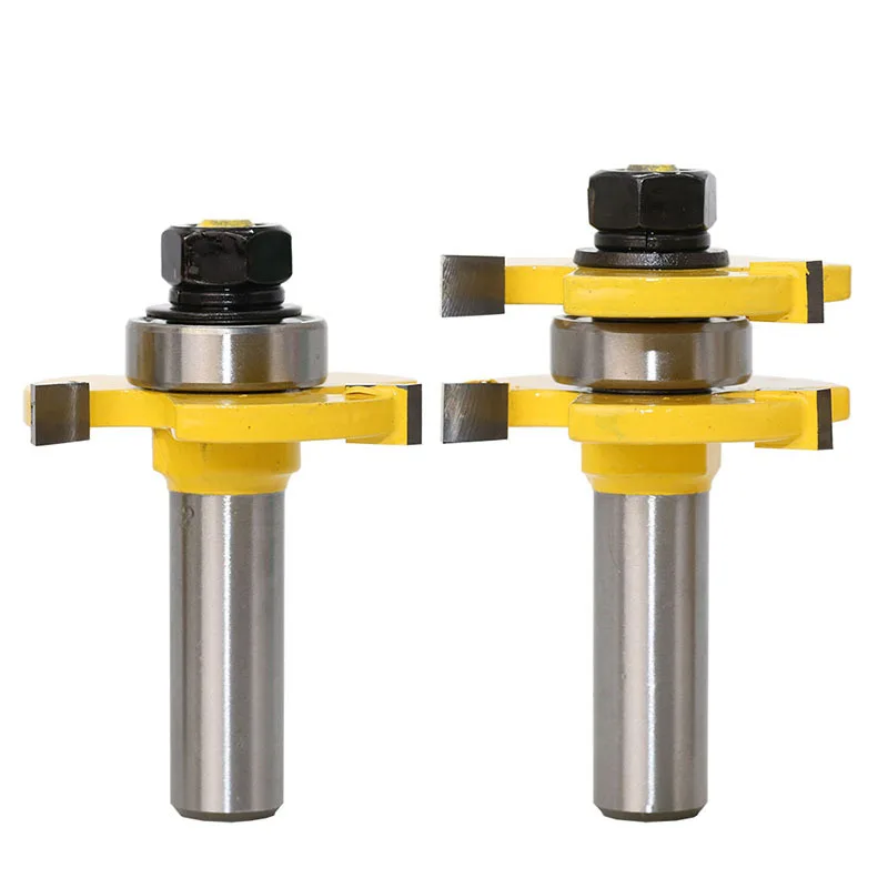 

2pc Shank high quality Tongue & Groove Joint Assembly Router Bit Set 3/4" Stock 1/2" Shank Wood Cutting Tool