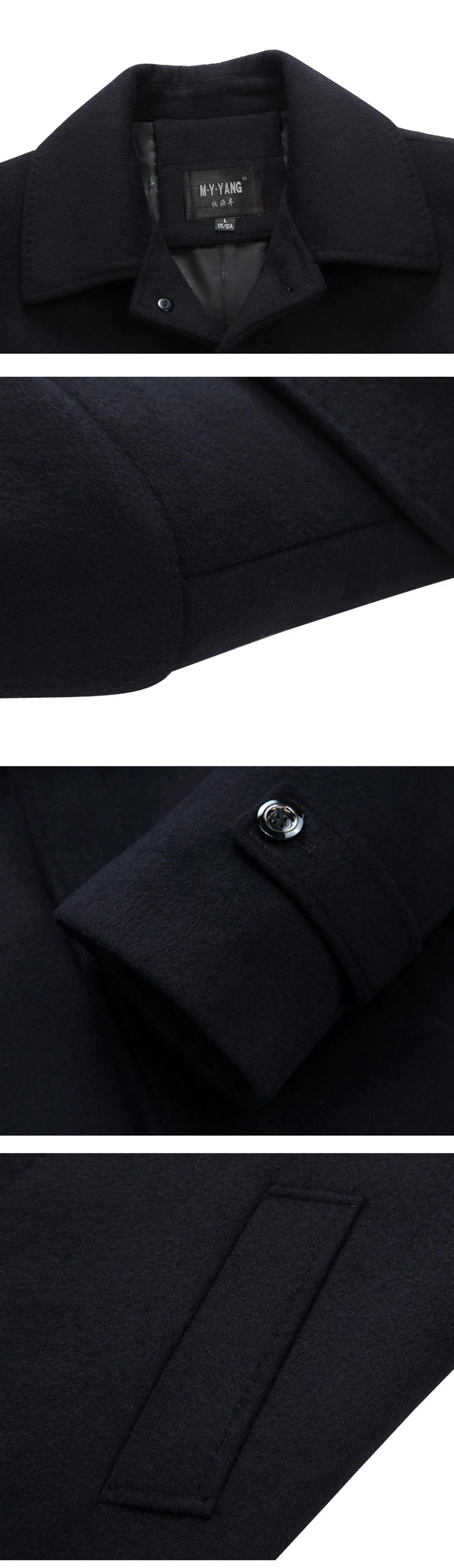 Mu Yuan Yang, зимняя новинка, кашемировая шерстяная куртка, Мужская Высококачественная куртка, Модная тонкая длинная куртка с отворотом, мужская деловая Повседневная M-4XL