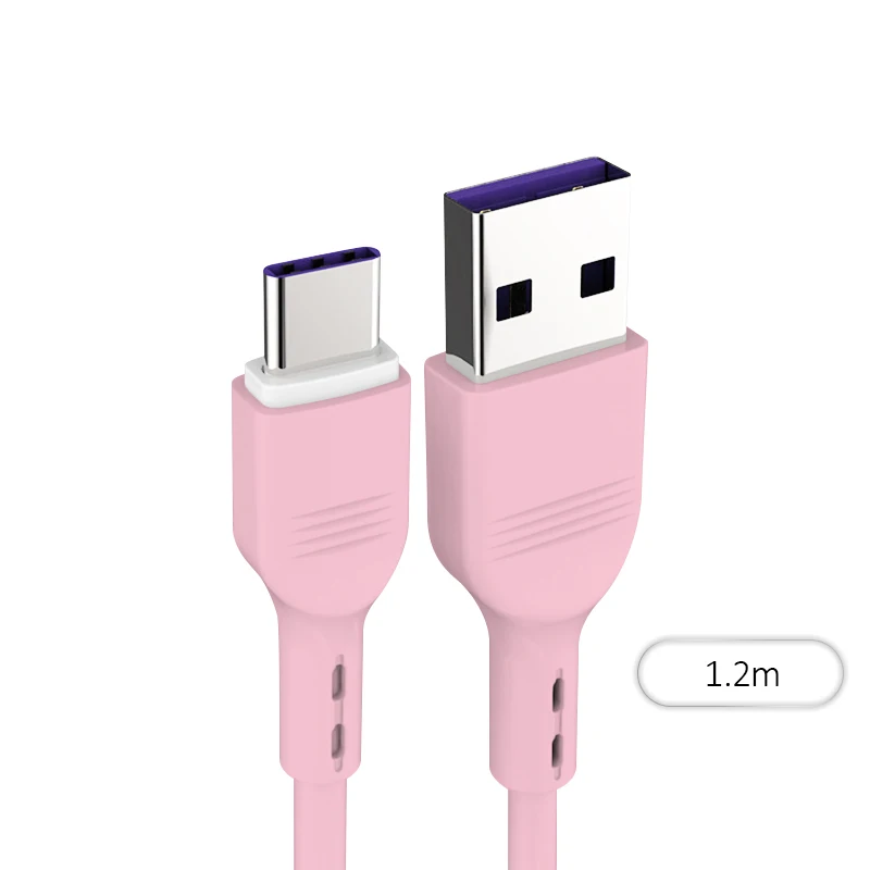 1,8 м USB кабель 5A Быстрая зарядка type C кабель для huawei P30 Pro Xiaomi 8 samsung S8 S9 C Тип зарядного устройства для смартфонов зарядный провод - Цвет: pink