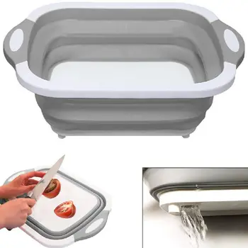 

Multi-function Non-toxic Foldable Safe Healthy Cutting Board Plastic Portable Kitchen Washing Sink Basin