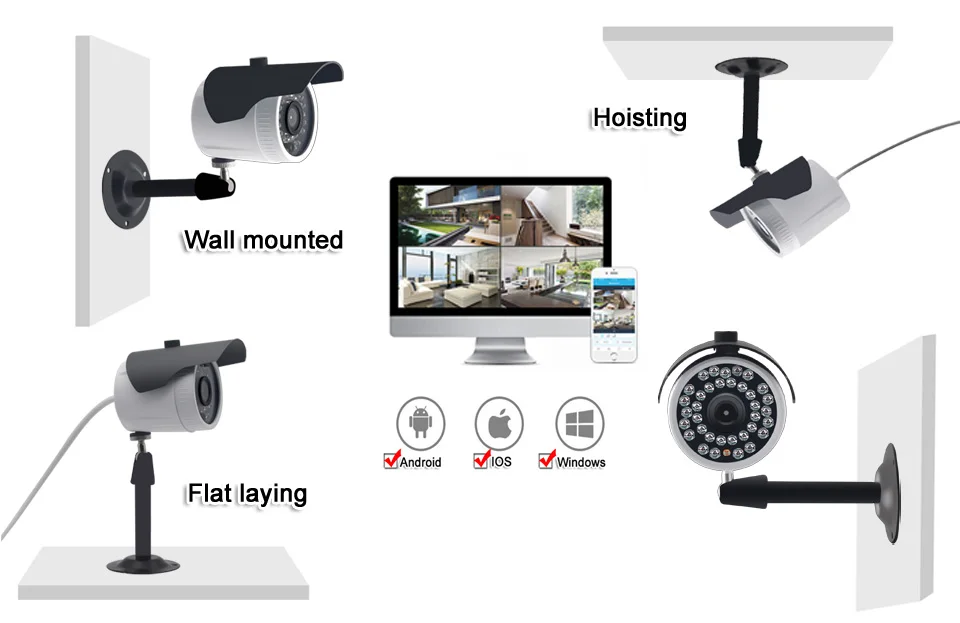 1080p cctv безопасности IP камера беспроводной HD wifi ir 2MP Крытый Открытый p2p наблюдение ONVIF улица 720P cam пуля yoosee