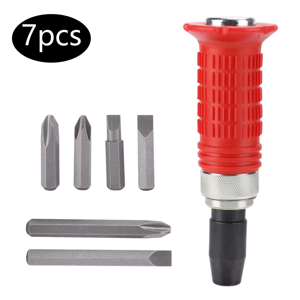 

New 7Pcs Impact Screwdriver Bits Set Handle Heavy Duty Hand Driver Kit Damaged Screw Extractor Tools Set Professional Hand Tools