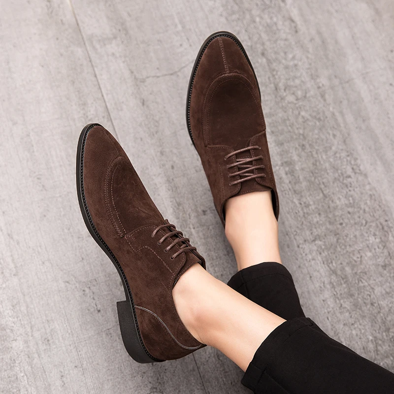 suede leather shoes men italian designer male dress elegant moccasins work footwear formal business brogue oxford shoes for men (32)