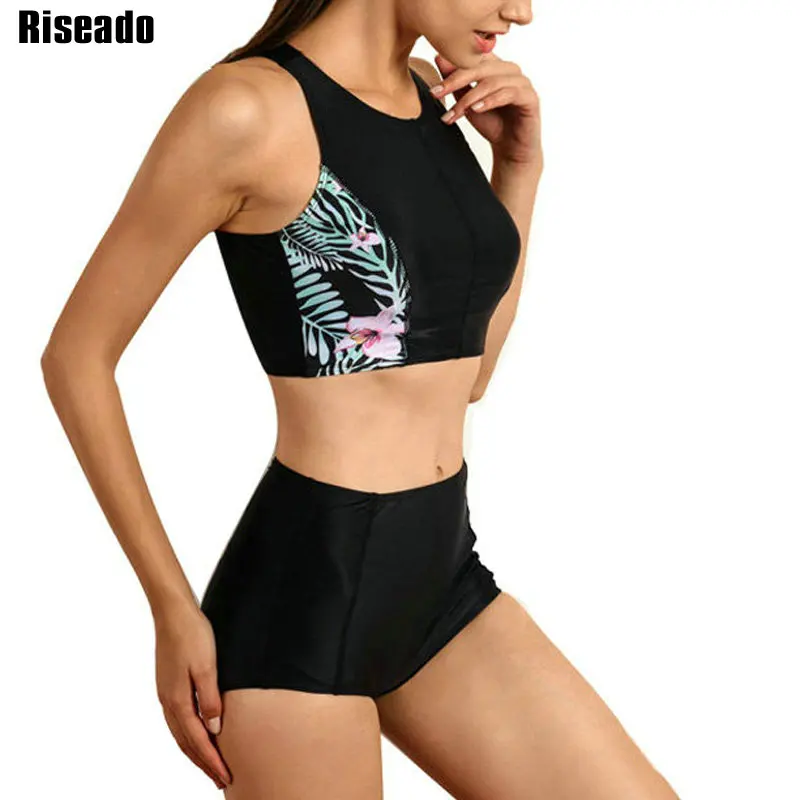 Riseado Sport Swimwear Women 2019 Bikinis High Waist Swimsuit Floral Printing Bikini Set Bathing Suits Summer Beachwear Riseado Sport Swimwear Women 2019 Bikinis High Waist Swimsuit Floral Printing Bikini Set Bathing Suits Summer Beachwear
