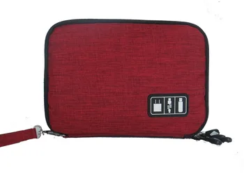 Travel Storage Bag Personal Electronic Devices Cables Accessories Organizer – Burgundy, M
