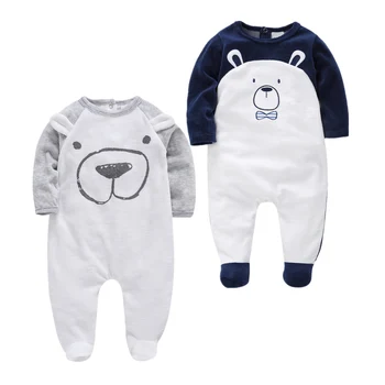 

bebe fille Toddler Boy Footie 2pcs Cartoon Newborn Girl Clothing Soft Fleece Rompers 0-12M Infant Jumpsuit Baby Costumes Pajamas