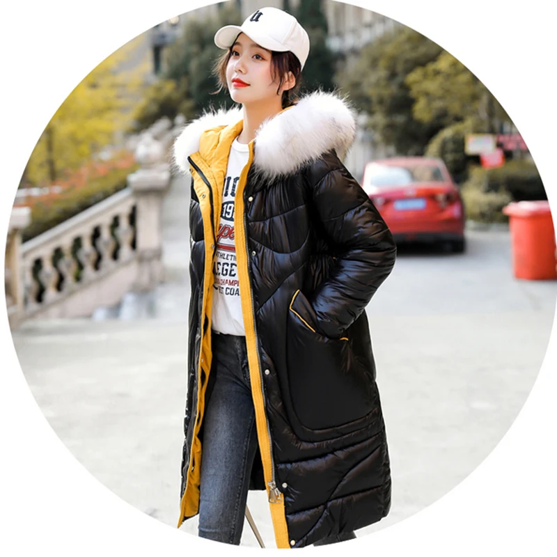 Warm Hooded Solid color Down Women's Jacket Parkas Outerwear Women Parkas Women's Cotton Jacket New Winter Casual KO419