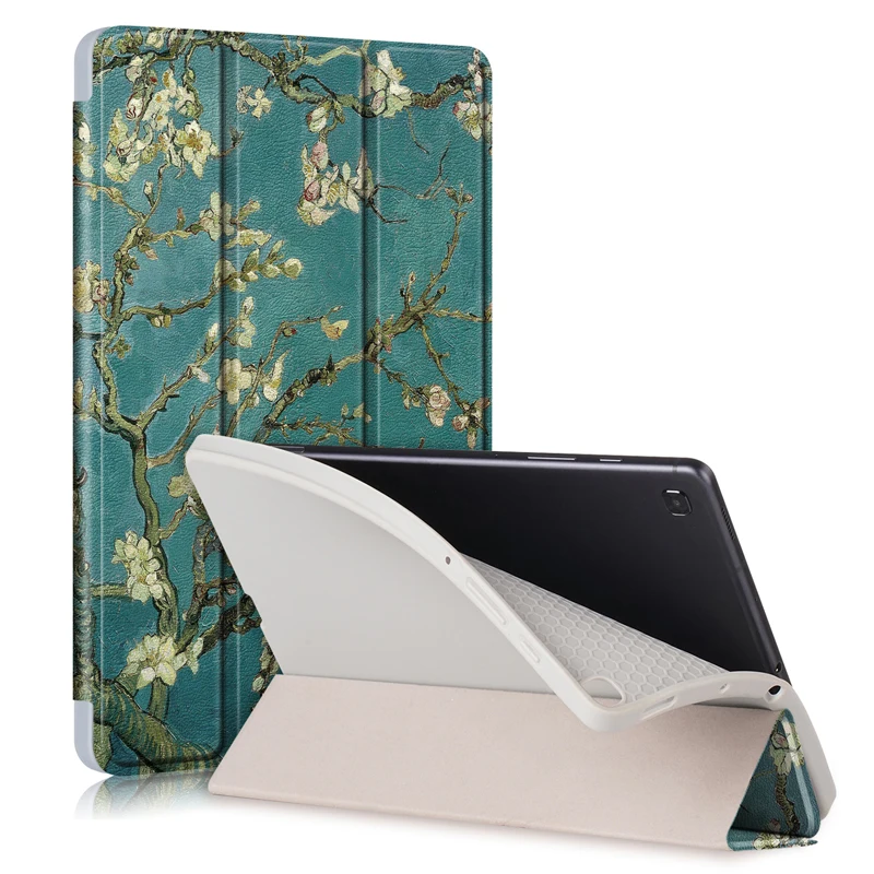 

Colorful printed case For Samsung Galaxy Tab S6 Lite 10.4" SM-P610 SM-P615 with Pencil Holder Stand PU leather Soft TPU Cover