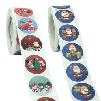 

Christmas Gift Sealing Stickers Cartoon Print Xmas Theme Diary Scrapbooking Stickers Party Gift Decorations Labels @LS