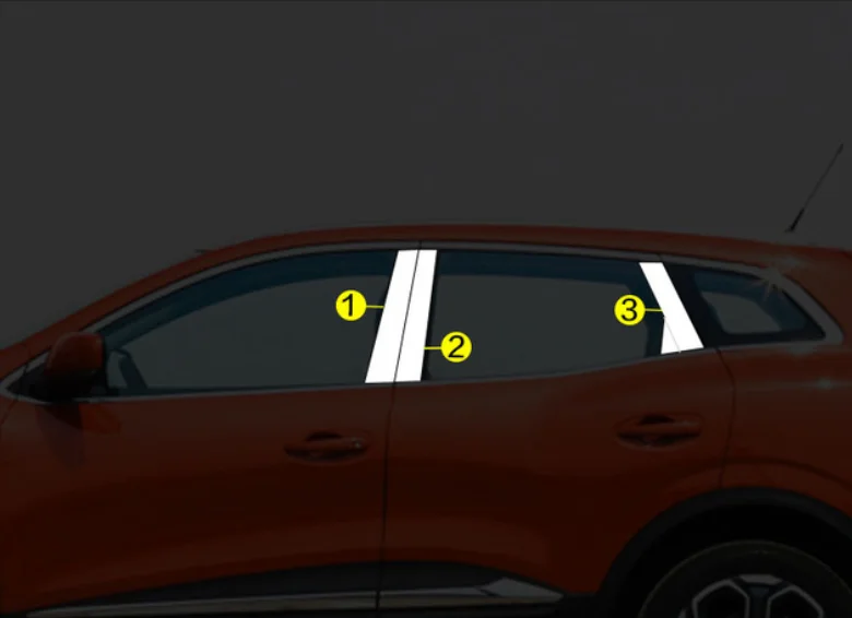 6 pcs trims Нержавеющая сталь окна автомобиля планки для renault kadjar - Название цвета: 6 pcs trims