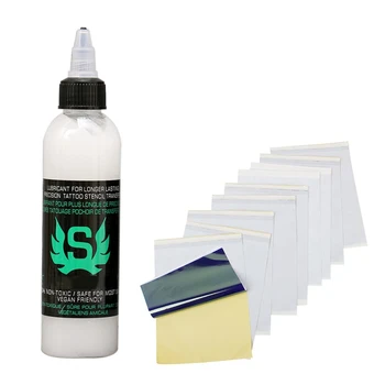 

10 Sheets Tattoo Thermal Carbon Stencil Transfer Paper & 1x Tattoo Stencil Stuff Tattoo Stencil Transfer Formula 125ML