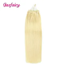 Gazfairy прямые волосы на микро-кольцах 1" 18" 2" 22" 1 г/локон 100 г чистый цвет человеческие волосы с микро-бусинами натуральные волосы remy для наращивания