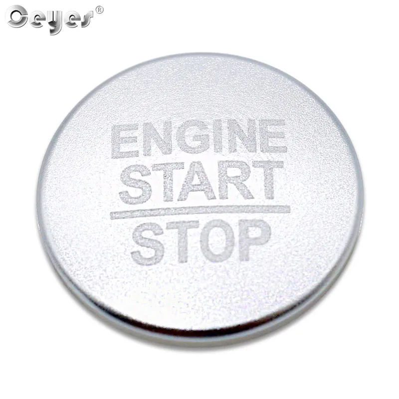 Ceyes, автомобильный Стайлинг для Jeep Renegade, компас Wrangler, авто зажигание двигателя, кнопка старта, стоп, кольцо, Чехлы, чехол, наклейка, аксессуары - Название цвета: Silver for Button