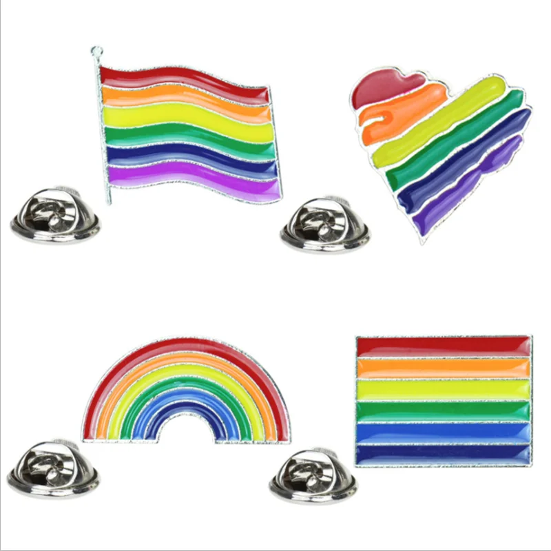 

Fashion Design Rainbow Pins Brooch Creative Heart Finger Flag Rainbow Metal Pin Gay Lesbian Pride Badge Lapel Pin Jewelry Gift