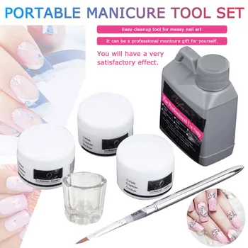 

Nail Art Tool Kit Set Crystal Powder Acrylic Liquid Dish Generic Nail Art Kits Acrylic Liquid Powder Portable 120mL D0