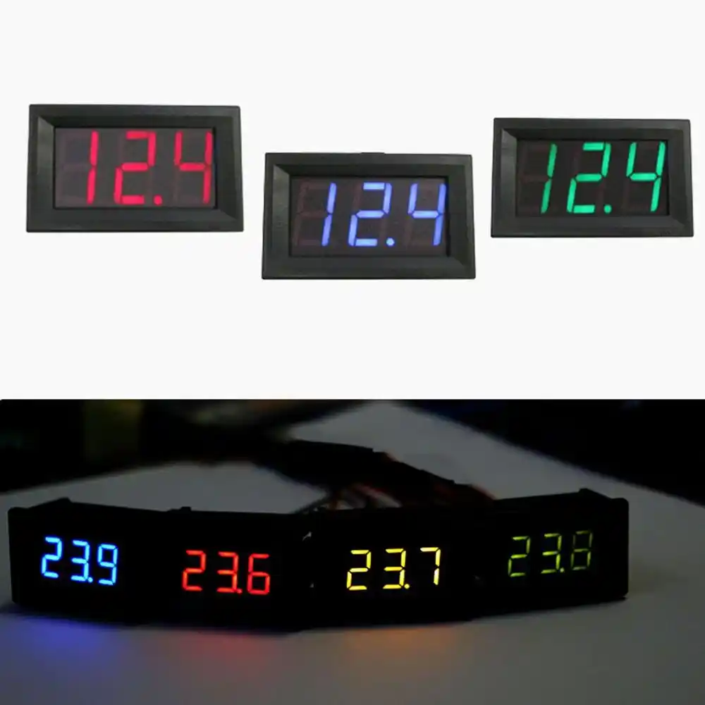 Red DC4.5V-30.0V 0.56in 2 Wire LED Digital Display Voltmeter Electric Voltage Meter Volt Tester for Auto Battery Car Motorcycle