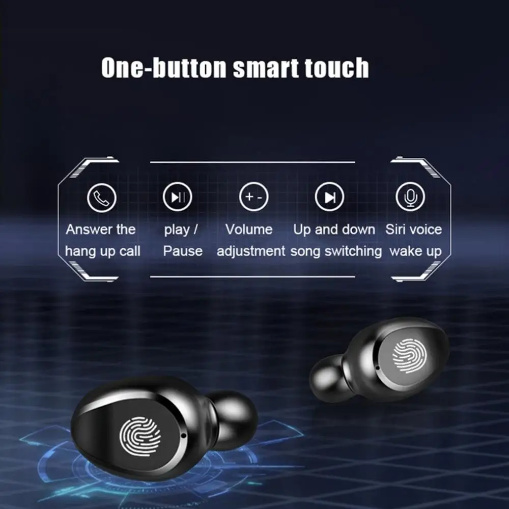 TWS Bluetooth Earphones with Microphone Touch Control Wireless Headphones HIFI Mini In ear Earbuds Sport Running Heasets HD Call