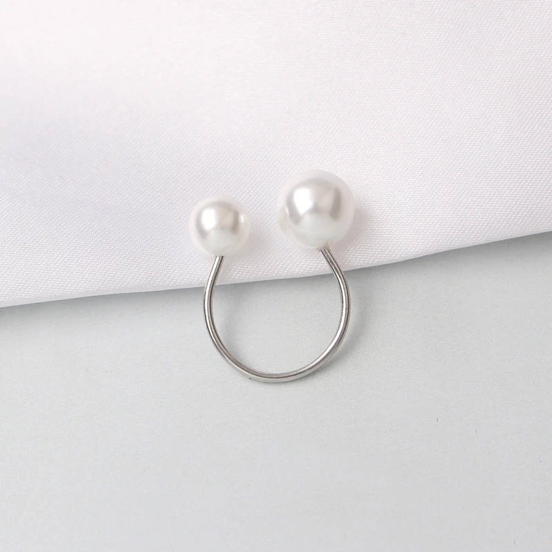 Simulated Pearl Adjustable Open Rings for Women Wedding Jewelry Girls Bijoux Finger Anillos Fashion Rings for Mujer