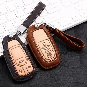

leather car key case cover for audi a3 8p 8v a4 b7 b8 b5 b9 a1 a5 q7 q5 a6 4f c6 c5 c7 c4 tt q3 s3 a7 a8 c4 tt 8n shell covers