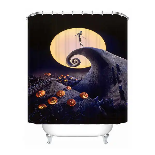 Shower Curtain Пользовательские Кошмар перед Рождеством Водонепроницаемый Душ занавес для дома ванной s крючки полиэстер ткань мульти Sizes180509-47 - Цвет: Shower Curtain