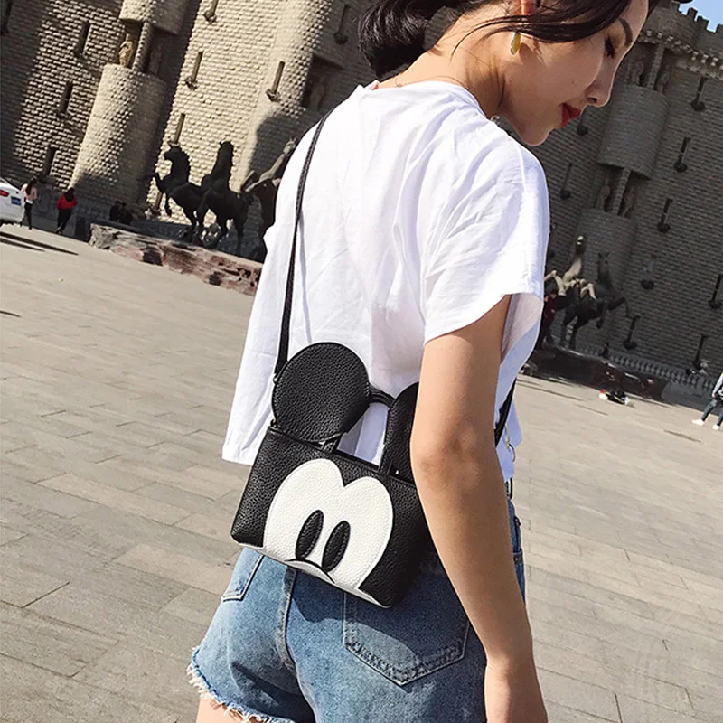 Женский рюкзак Disney Mickey Minnie сумка Кроссбоди из искусственной кожи с диагональным